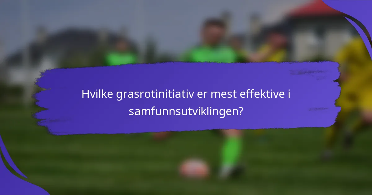 Hvilke grasrotinitiativ er mest effektive i samfunnsutviklingen?