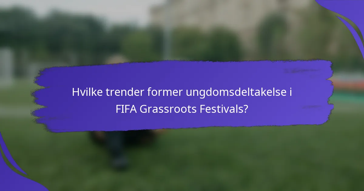 Hvilke trender former ungdomsdeltakelse i FIFA Grassroots Festivals?